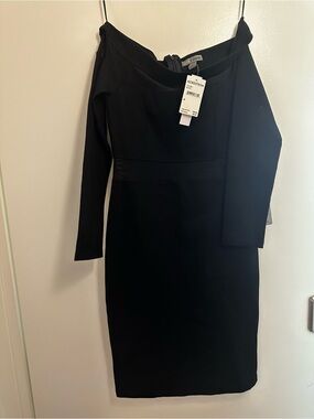 Love X Design Black Off-Shoulder Sheath midi Dress